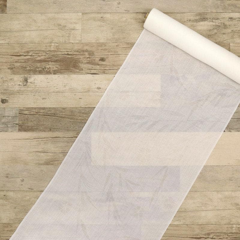 《Be★襦袢仕立て＋麻半衿＋衣紋抜＋麻小千谷本紋紗柳に撫子反24-298》