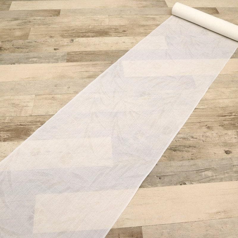 《Be★襦袢仕立て＋麻半衿＋衣紋抜＋麻小千谷本紋紗柳に撫子反24-298》