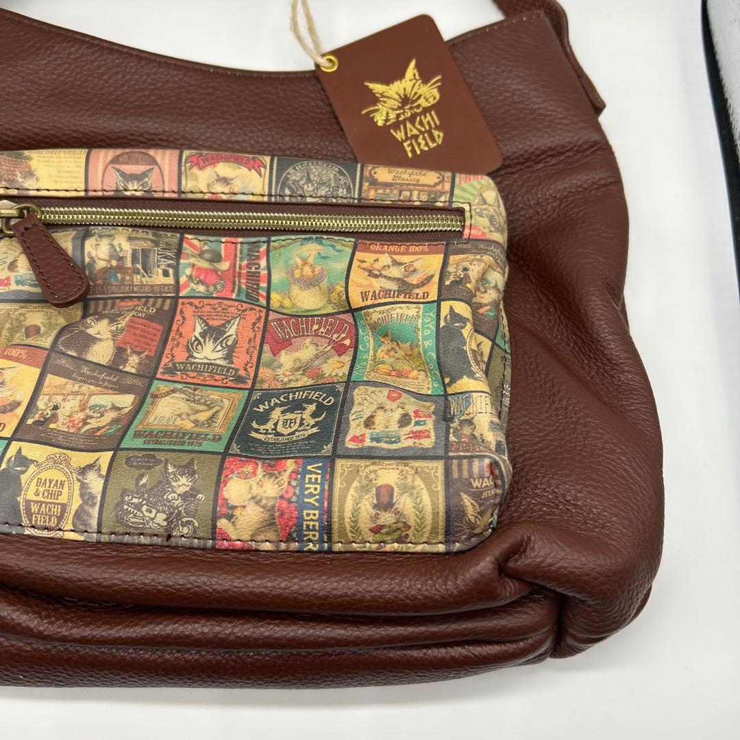 わちふぃーるど　ダヤン　レトロアートレザーハンドルバッグ