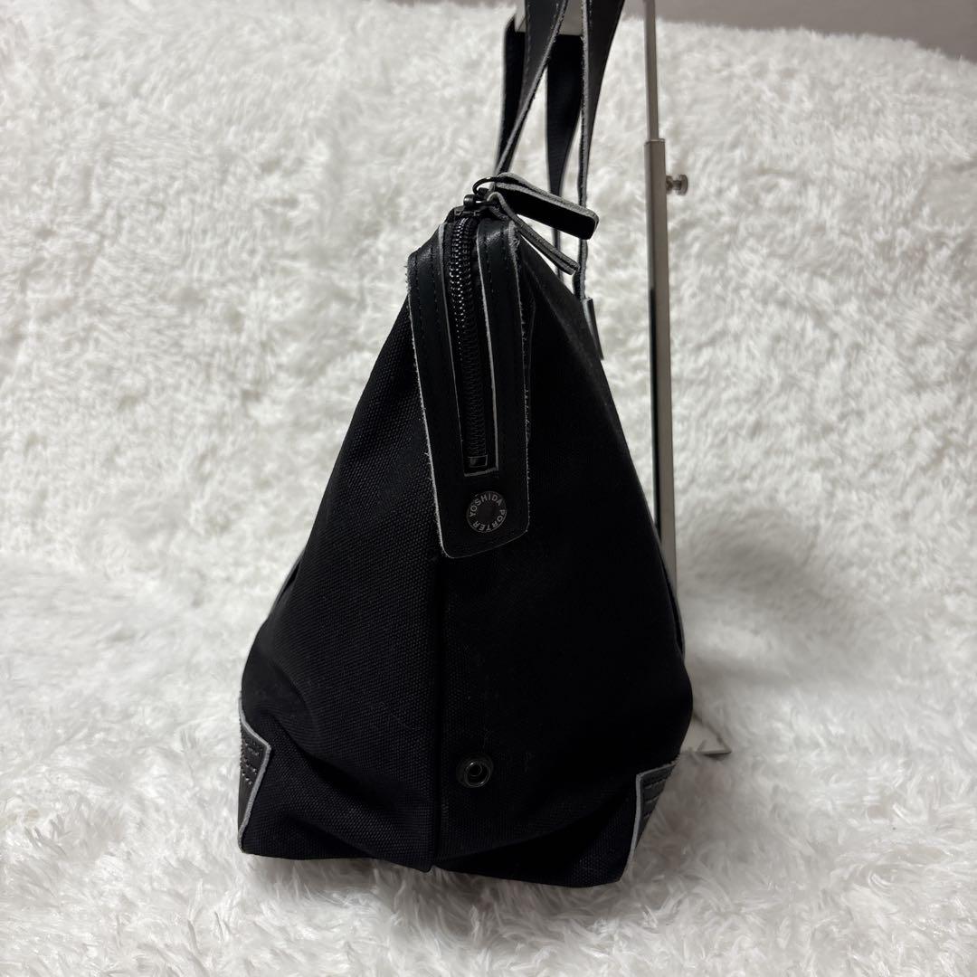 ポーター　吉田鞄　レザー　キャンバス　ボストンバッグ　ブラック