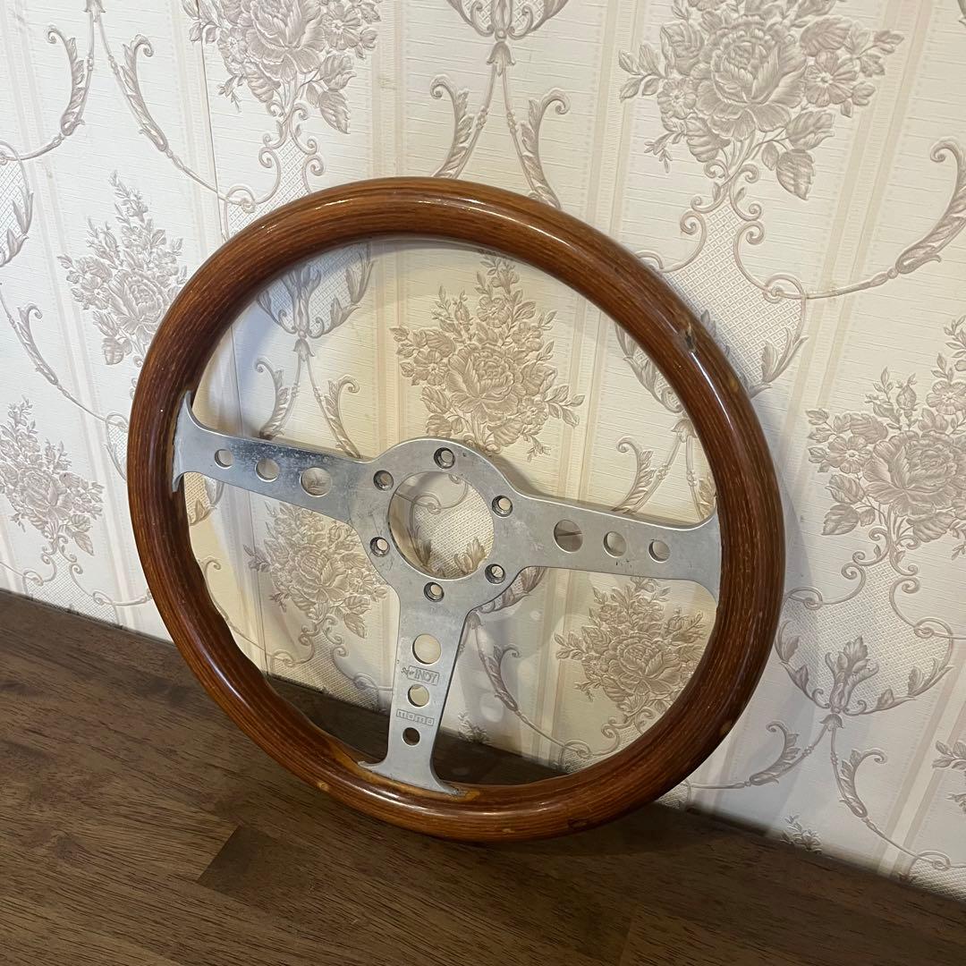 【中古品】MOMO インディー ウッドハンドル　ステアリング 11-86 旧車