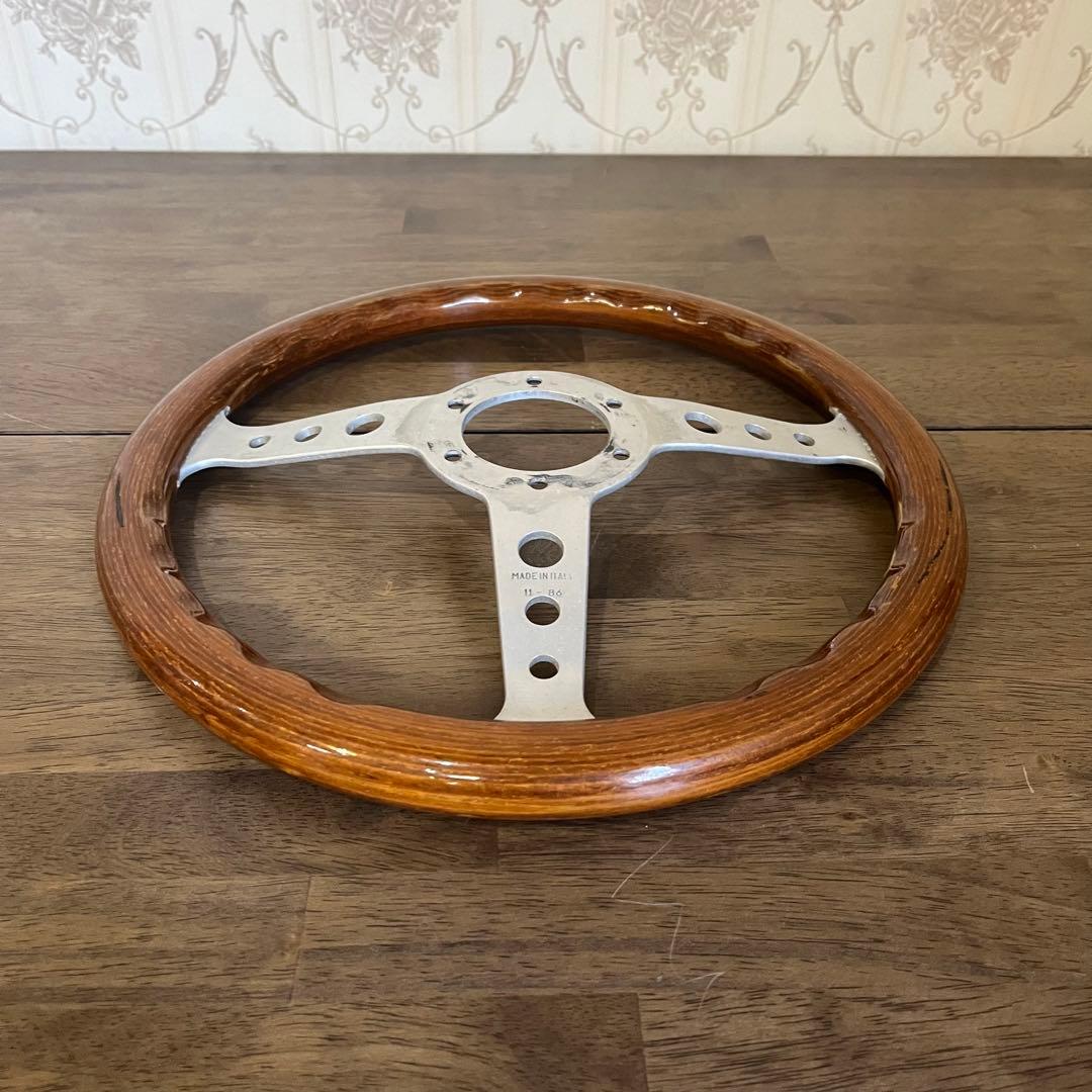 【中古品】MOMO インディー ウッドハンドル　ステアリング 11-86 旧車
