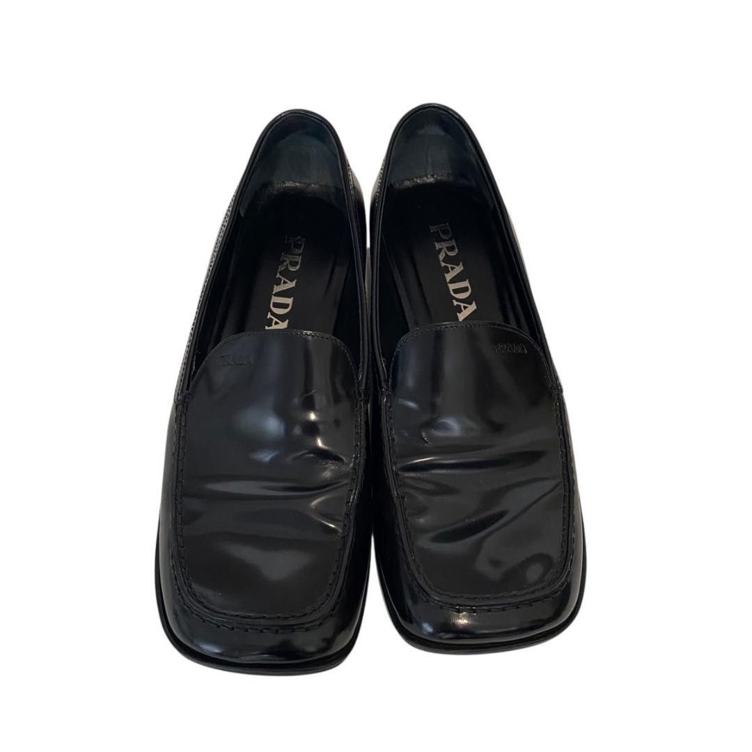 靴 Archive PRADA square toe leather loafers