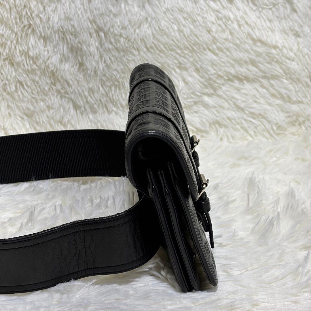 美品☆HYSTERIC GLAMOUR 総ロゴ レザー ポーチ オゾン 日本製