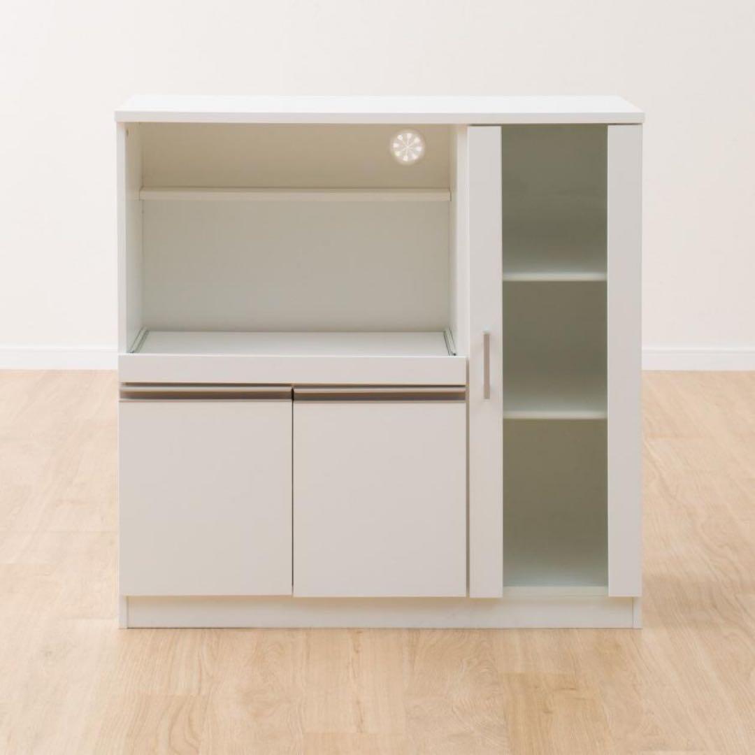 ニトリ レンジ台(フォルムN RE9090G WH）レンジボード 食器棚 ニトリ