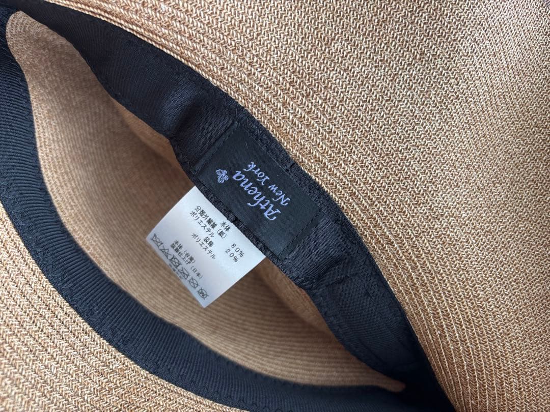 新品　Athena New York リボン付き 麦わら帽子