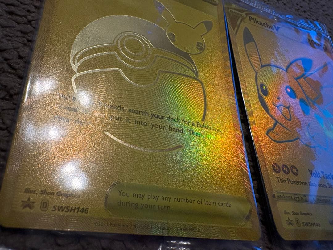 ゴールデン ピカチュウV【英語版】モンスターボール/2枚セット/25th/プロモ