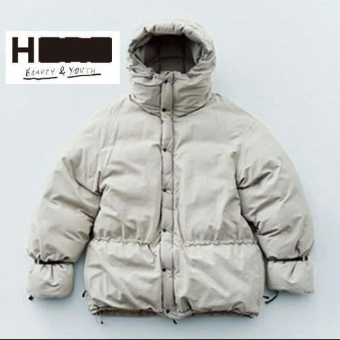T様H BEAUTY&YOUTH コットンナイロンバルーンダウンジャケット L