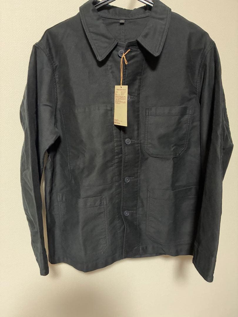 【新品】無印良品　モールスキンカバーオール Lサイズ ブラック 25AW