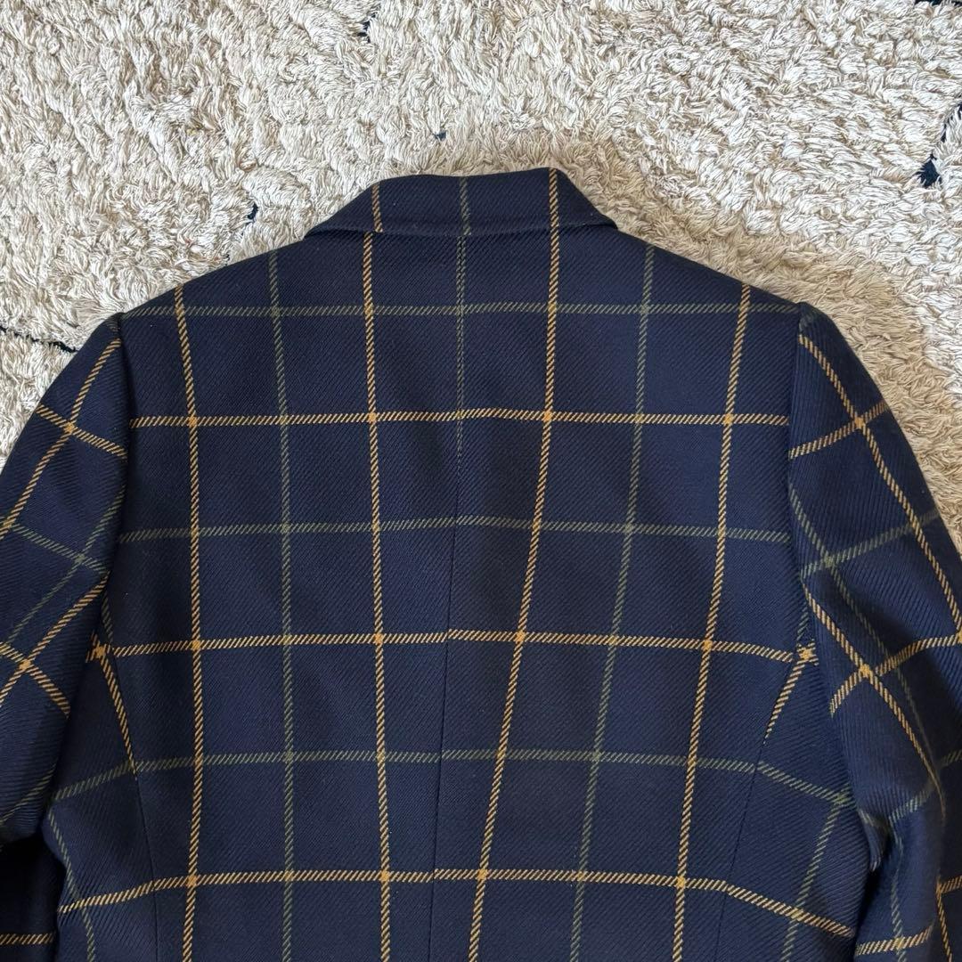 【未使用級✨】バーバリー　テーラードジャケット　メタル釦　チェック　ウール　9