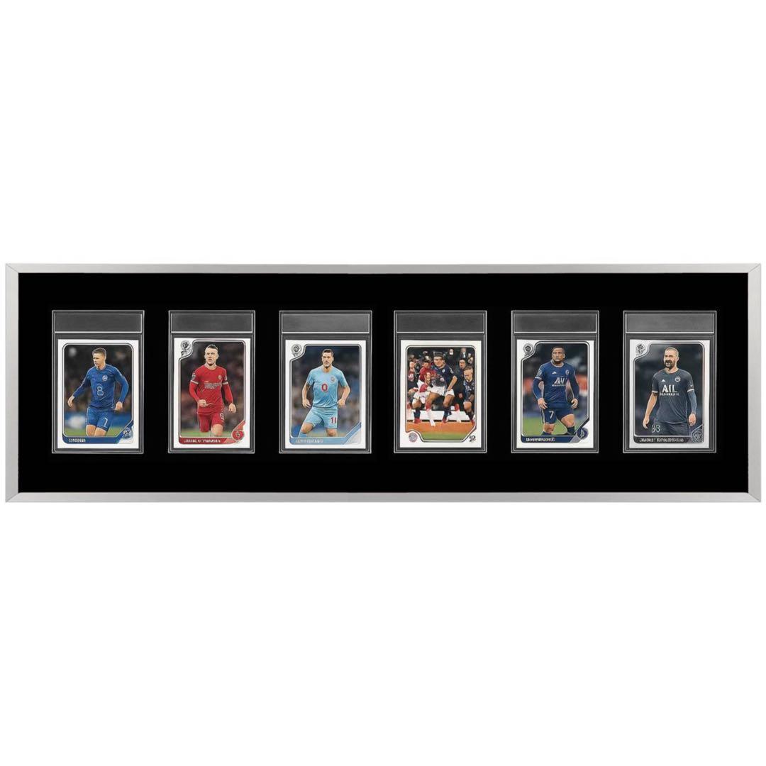 PSA鑑定用ケース　ディスプレイケース　アルミ製　両面透明　壁掛け・卓上 横6連