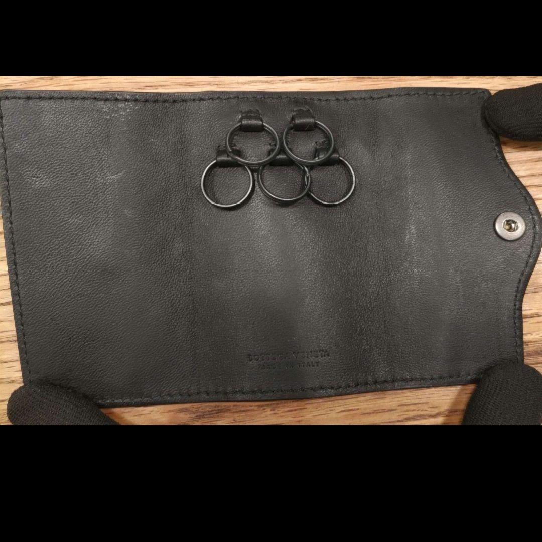 未使用【Bottega Veneta】5連 キーケース 本革 ブラック ボッテガ