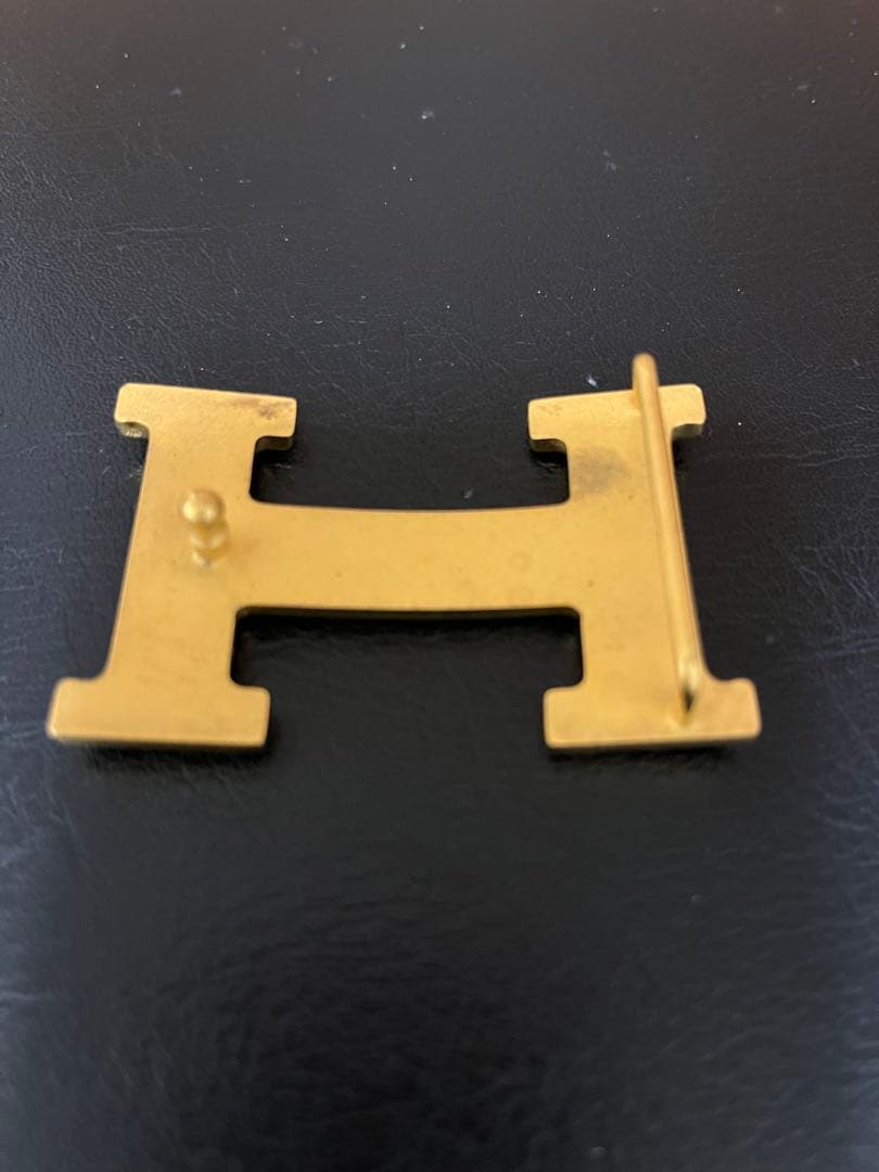 エルメス　レザーベルト　アイボリーとグレーのリバーシブル