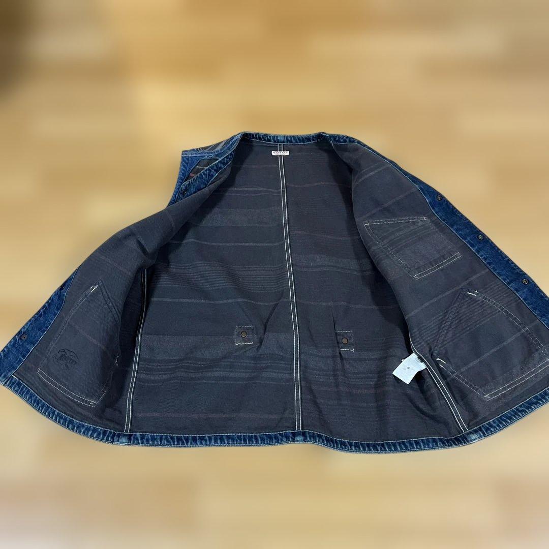 KAPITAL ダークブルー ストライプ ベスト