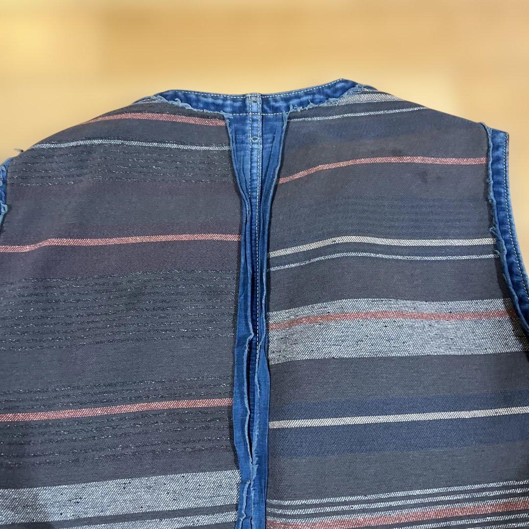 KAPITAL ダークブルー ストライプ ベスト