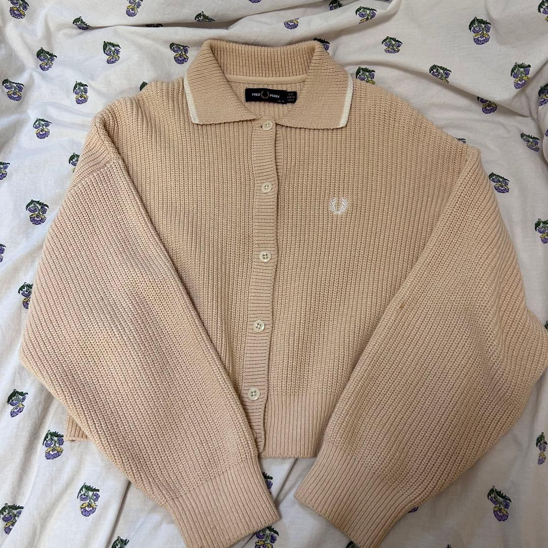 FRED PERRY×Ray BEAMS 別注ニットカーディガン ホワイト