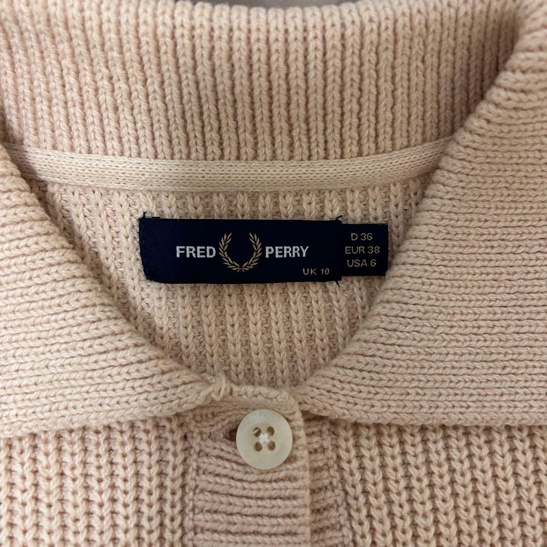 FRED PERRY×Ray BEAMS 別注ニットカーディガン ホワイト