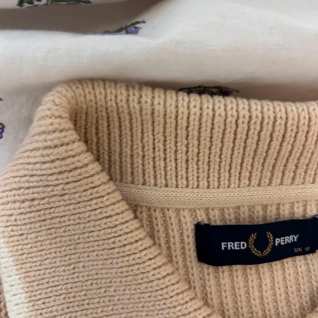 FRED PERRY×Ray BEAMS 別注ニットカーディガン ホワイト