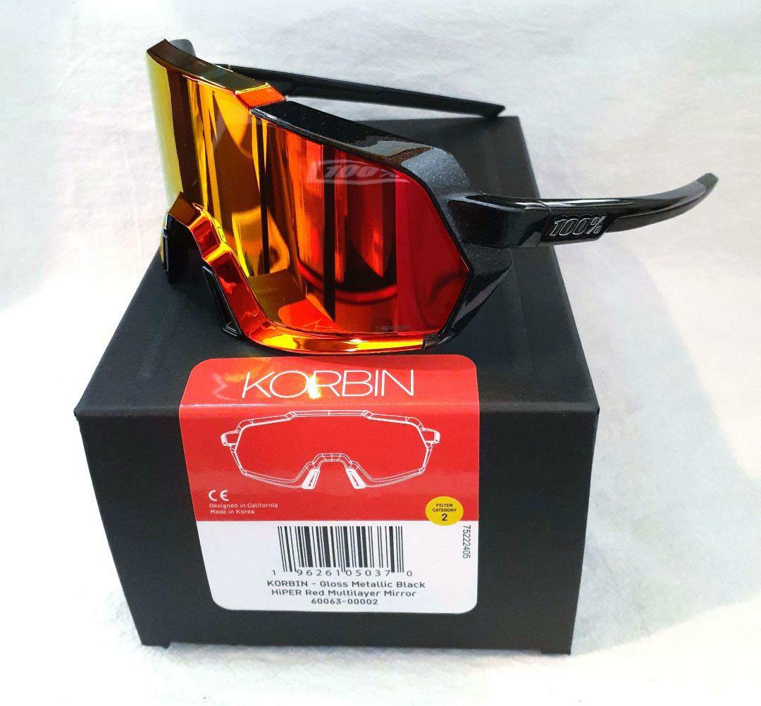 【最新作】 100% Korbin ブラックラメ ワンハンドレッド サングラス