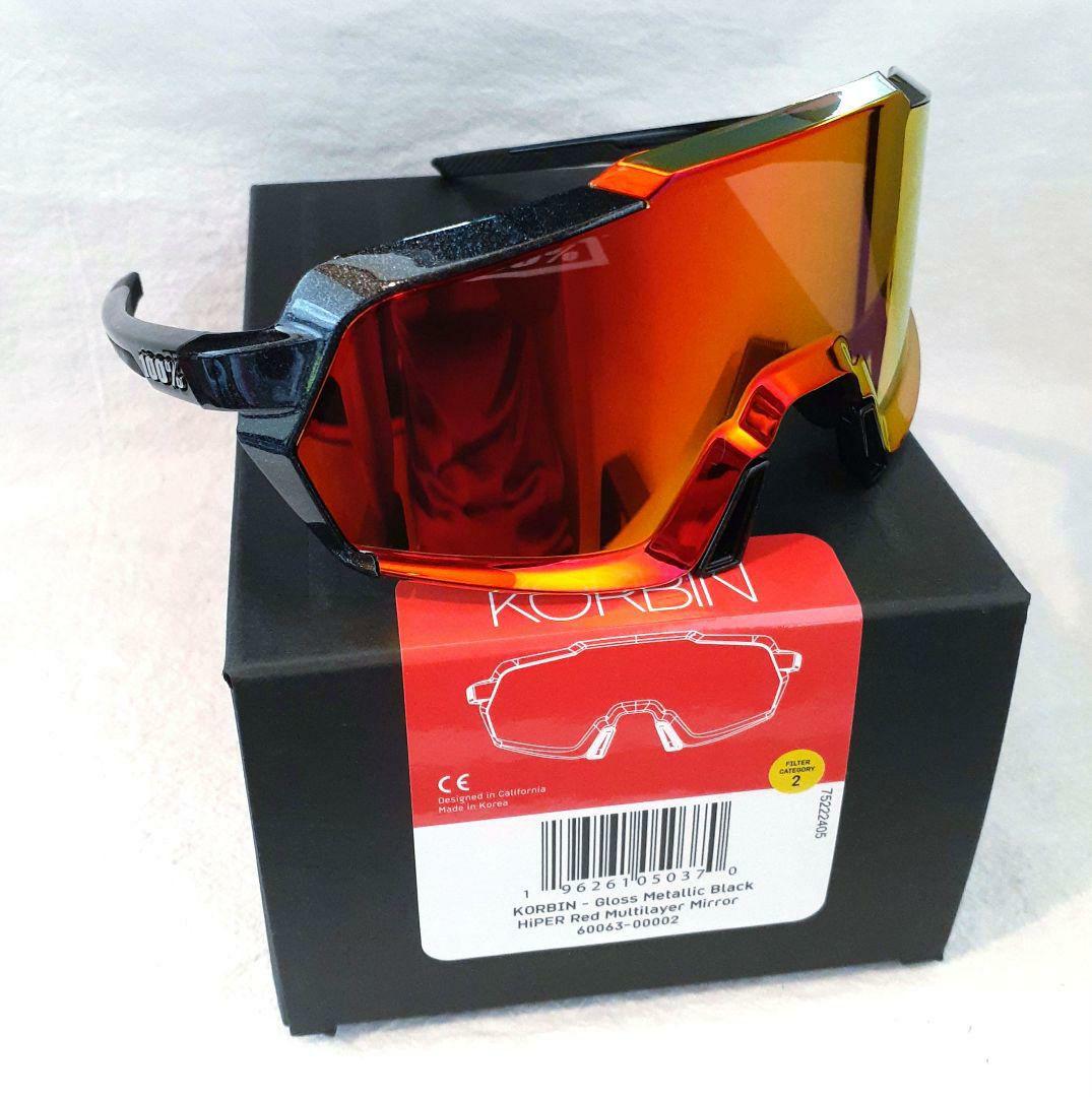 【最新作】 100% Korbin ブラックラメ ワンハンドレッド サングラス