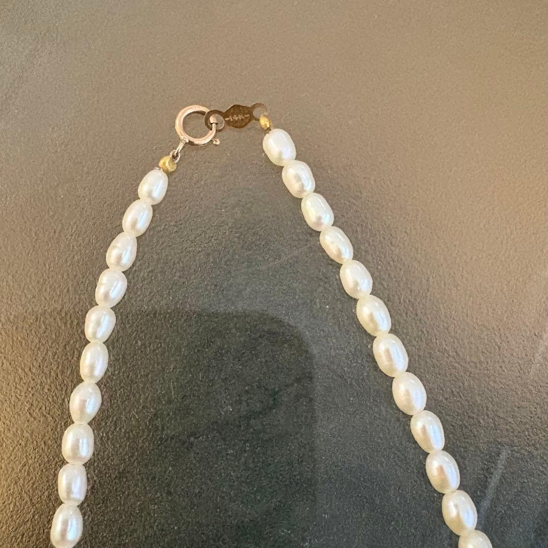 可愛い✨K14 フラワーベビーパールネックレス　本真珠