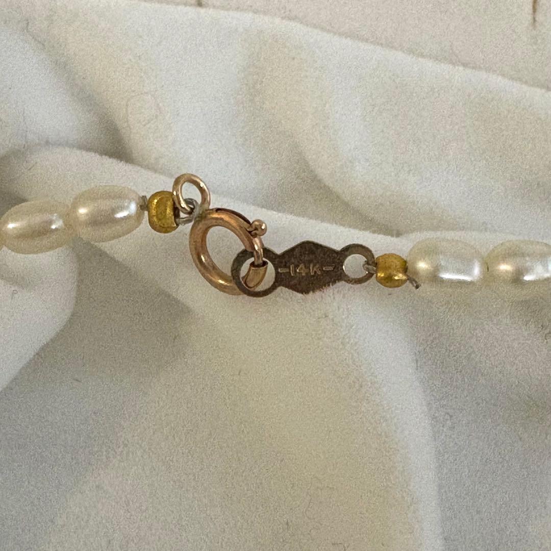 可愛い✨K14 フラワーベビーパールネックレス　本真珠