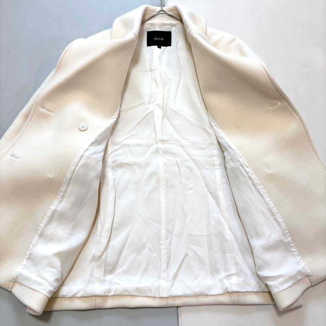【美品】allurevilleアルアバイル　ラムメルトンピーコート　ナチュラル