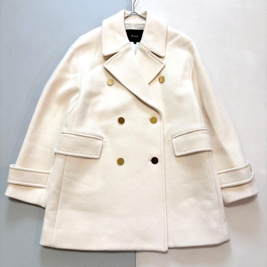 【美品】allurevilleアルアバイル　ラムメルトンピーコート　ナチュラル