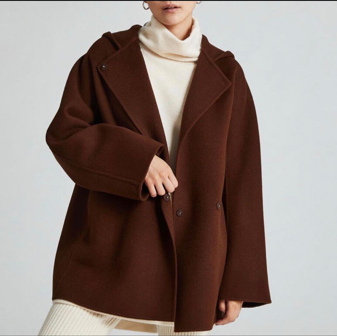 Ballsey プレミアムウールリバー フーデッドショートコート ブラウン 36
