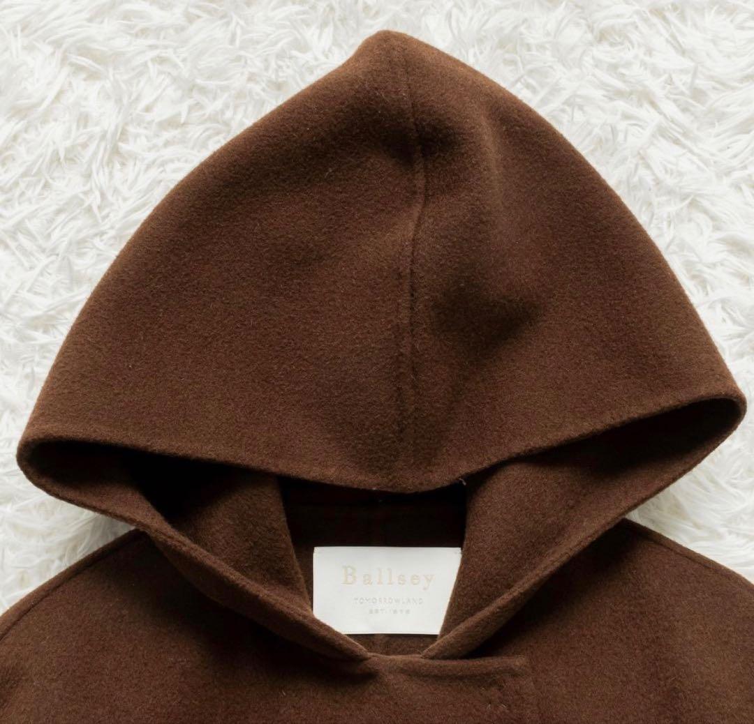 Ballsey プレミアムウールリバー フーデッドショートコート ブラウン 36