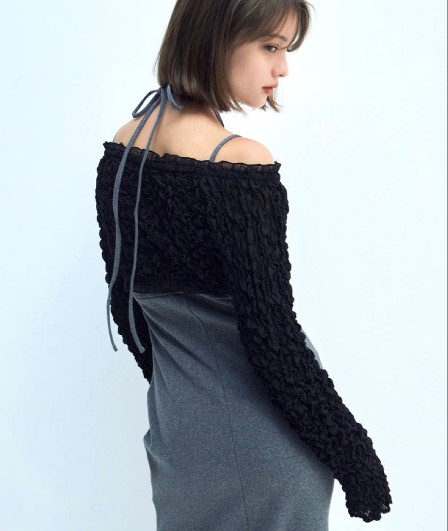 エイミーイストワールeimy istoireシャーリングトップス付きワンピース