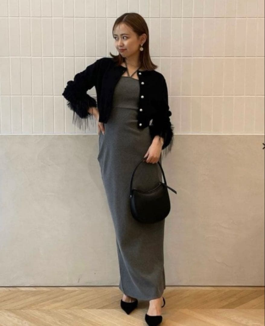 エイミーイストワールeimy istoireシャーリングトップス付きワンピース