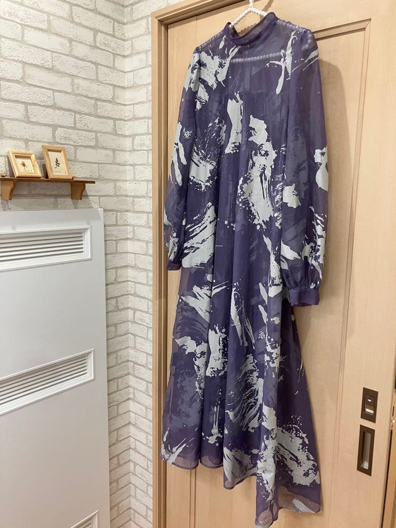 【即完売カラー】RUBBER PAINT ART SHEER DRESS M