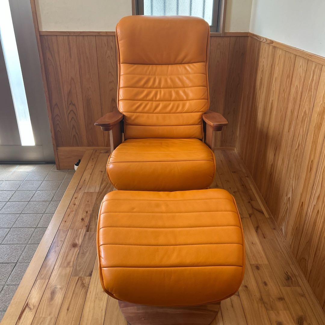 【美品】カリモク 1人 シングルソファー オットマン付き　ザファースト