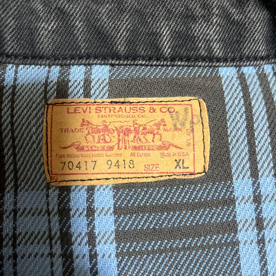 Levi's Gジャン USA製裏ネルブラックデニムジャケット