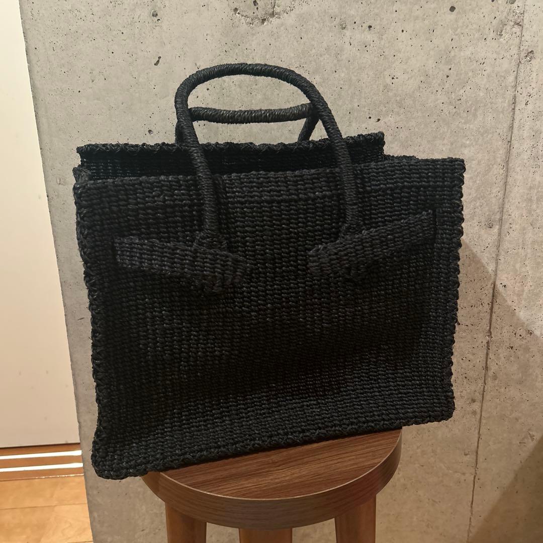 SEA(シー)オールアバカ カゴバーキンバッグ　M ブラック