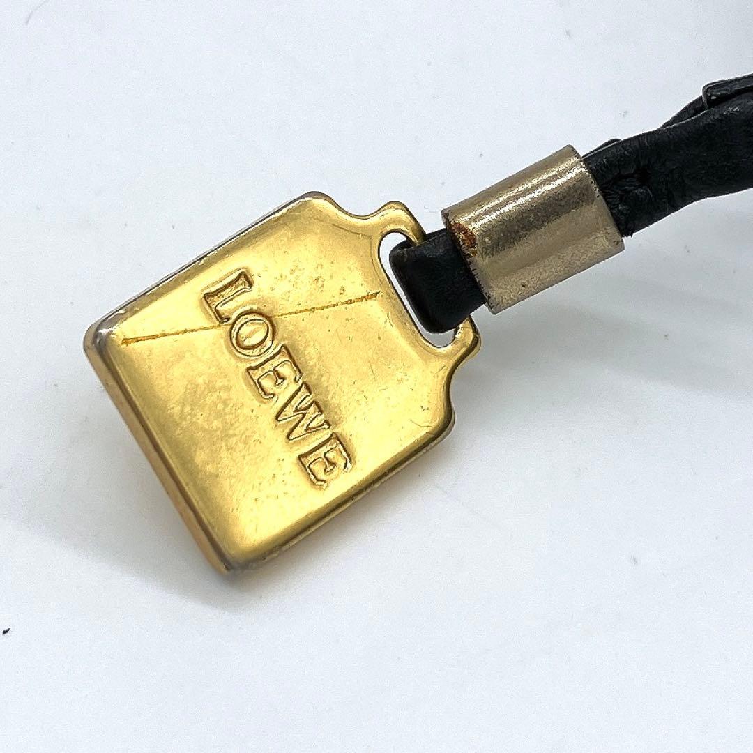 【LOEWE】クラッチバッグ　ポーチ　アナグラム型押し　レザー　ブラック