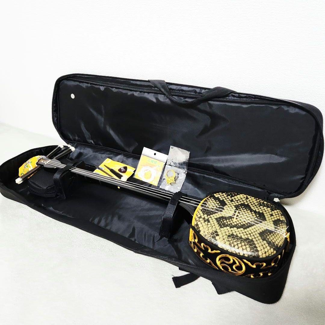 沖縄三線 蛇革調 ケース付属品付き