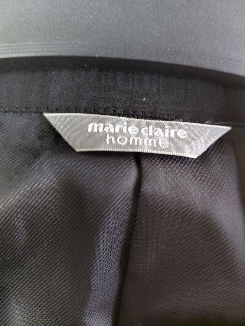 極美品　マリクレール オム スーツ セットアップ ストライプ 黒 96A7