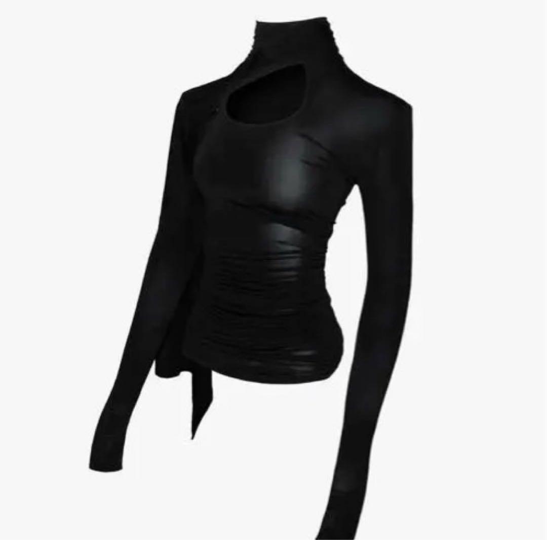 トップス S asymmetric drape tops theredthred