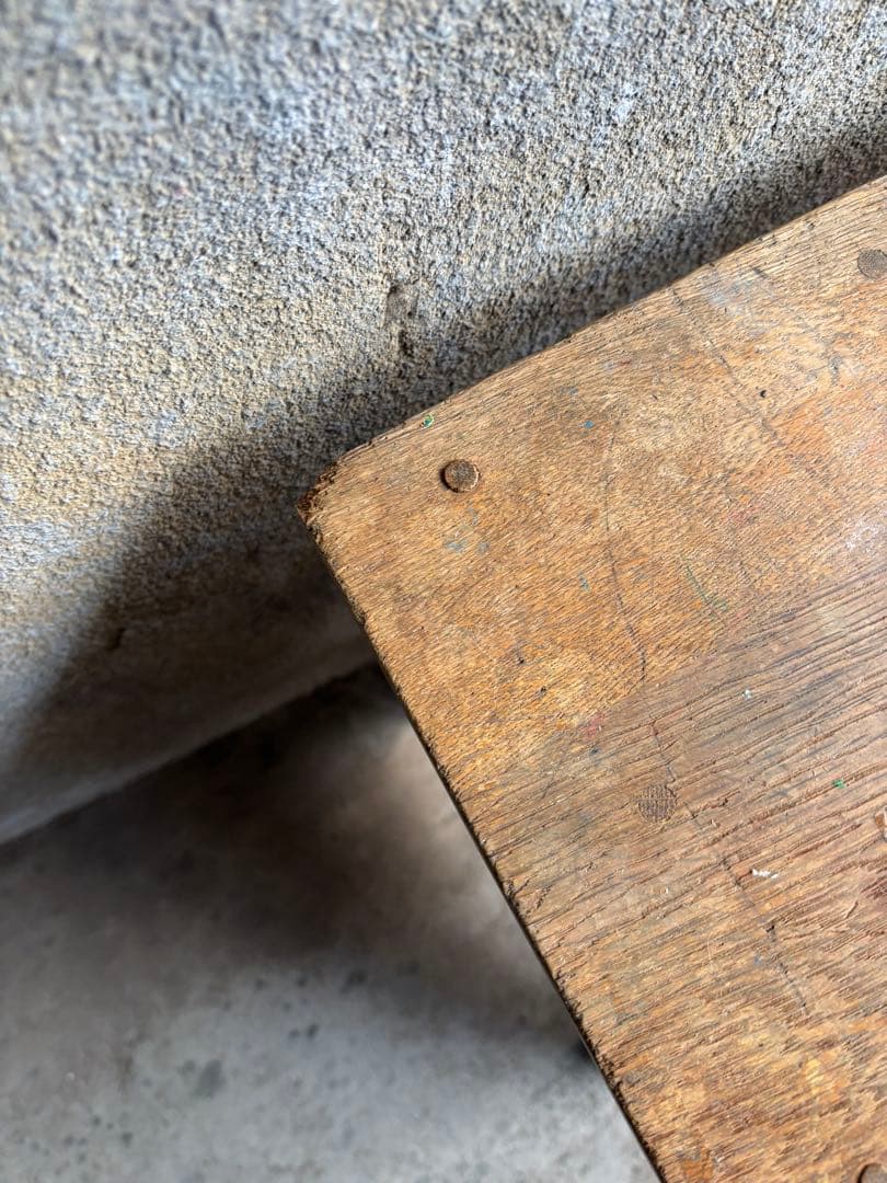 図工椅子　角椅子　角スツール　昭和レトロ　ビンテージ　2個セット