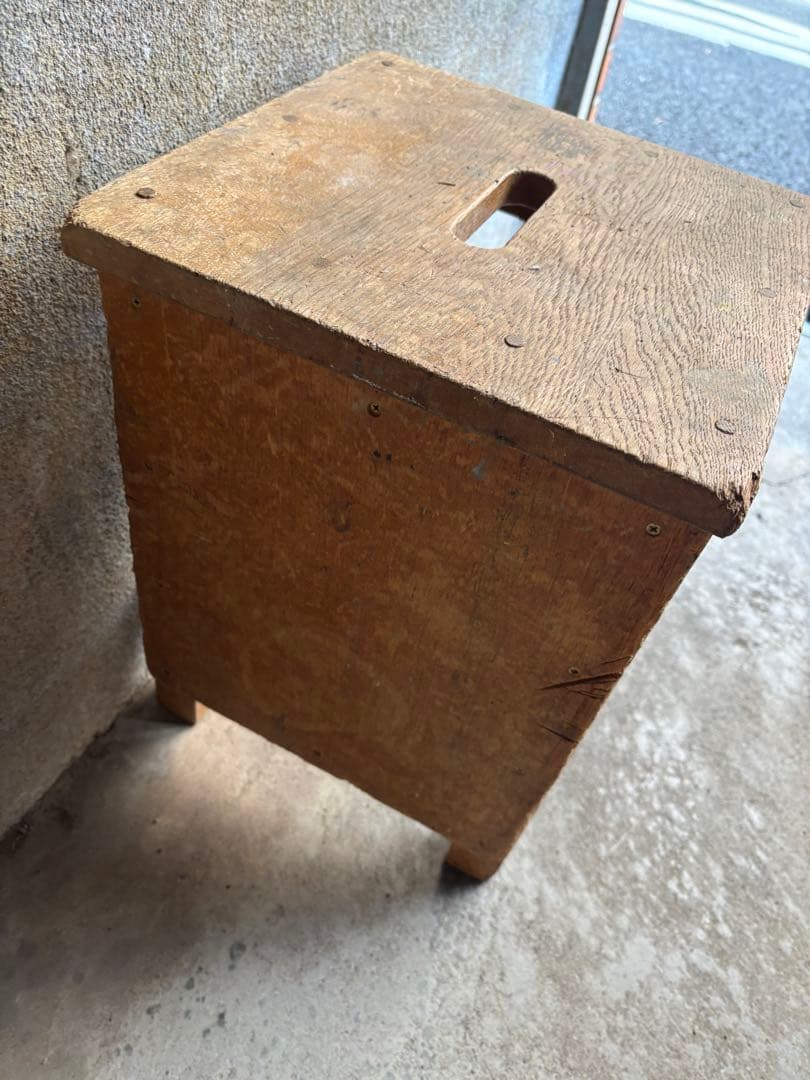 図工椅子　角椅子　角スツール　昭和レトロ　ビンテージ　2個セット