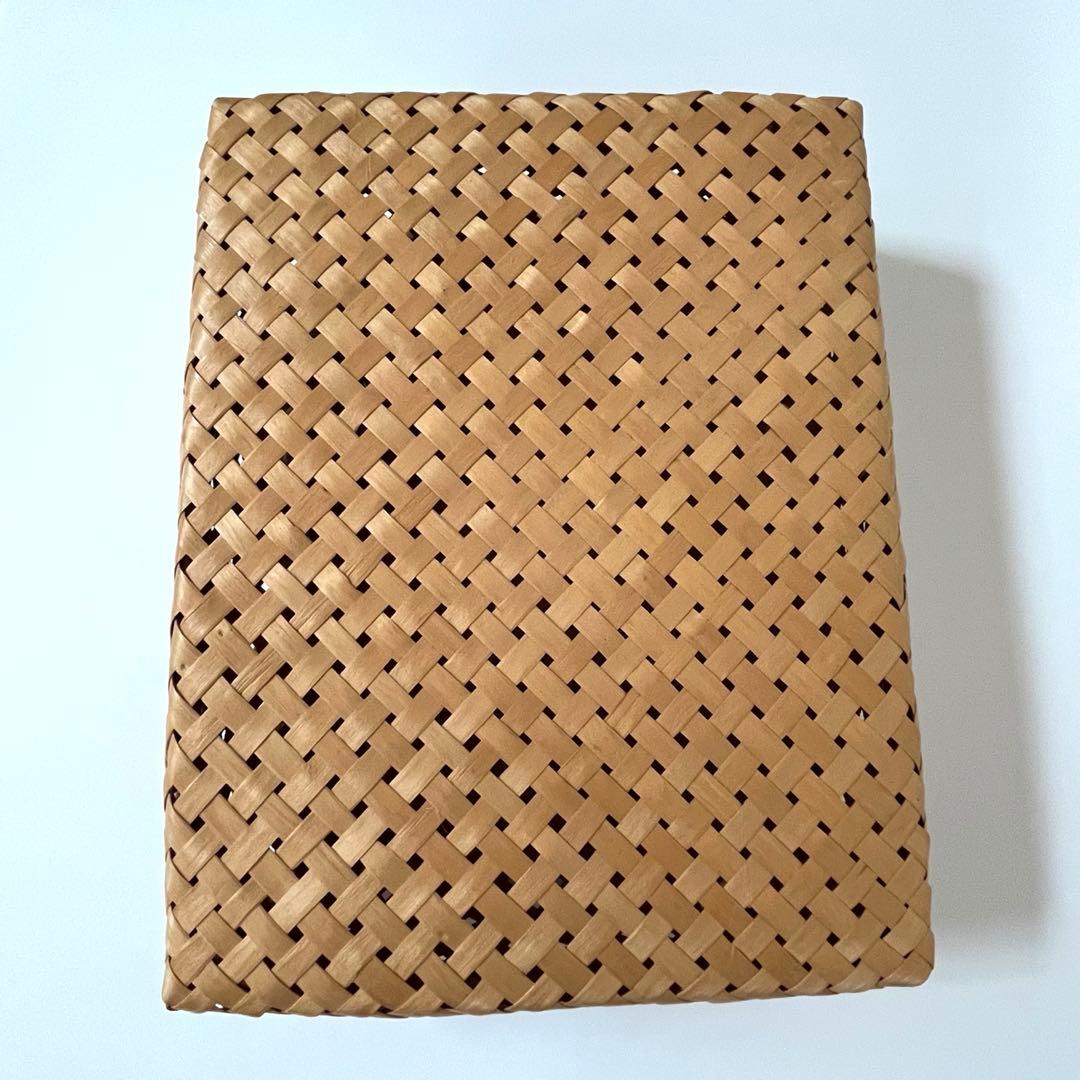 秋田 イタヤ細工 文箱 文庫 A4 イタヤカエデ かご 籠カゴ 四ツ目編み