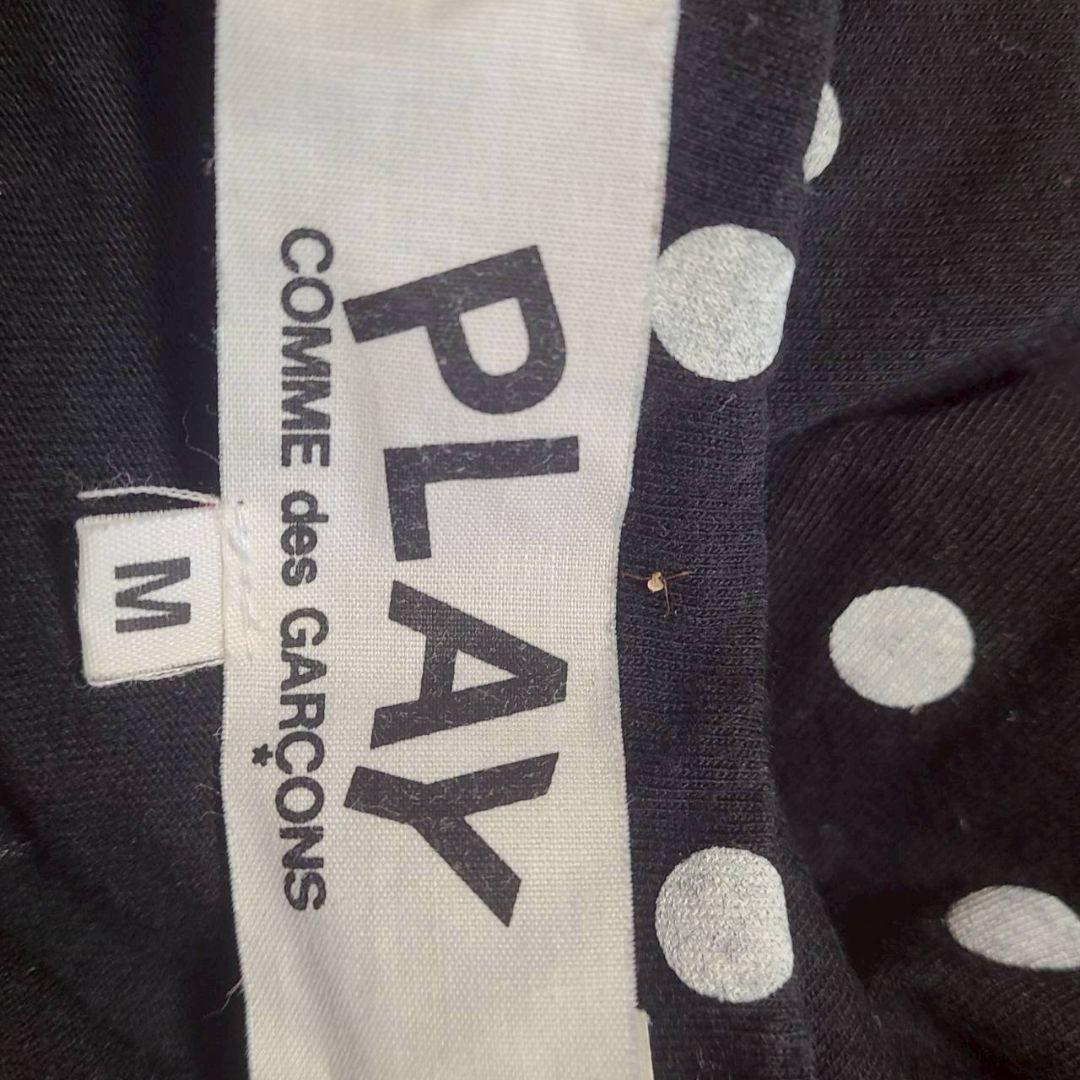 プレイコムデギャルソン ドット柄 長袖 Tシャツ ロンT M ハート 水玉 黒