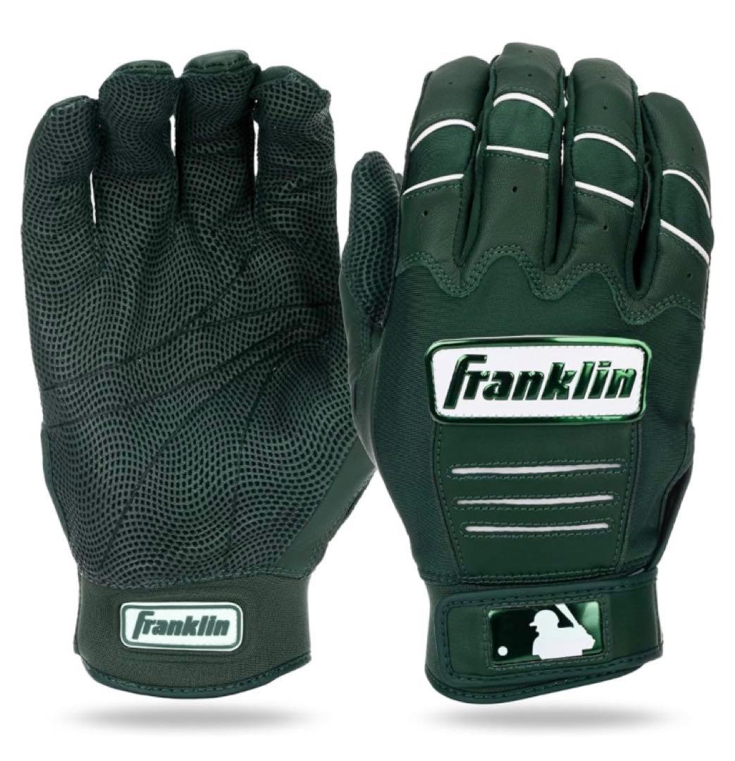 野球　フランクリン　バッティング手袋　Sサイズ　グリーン　本革