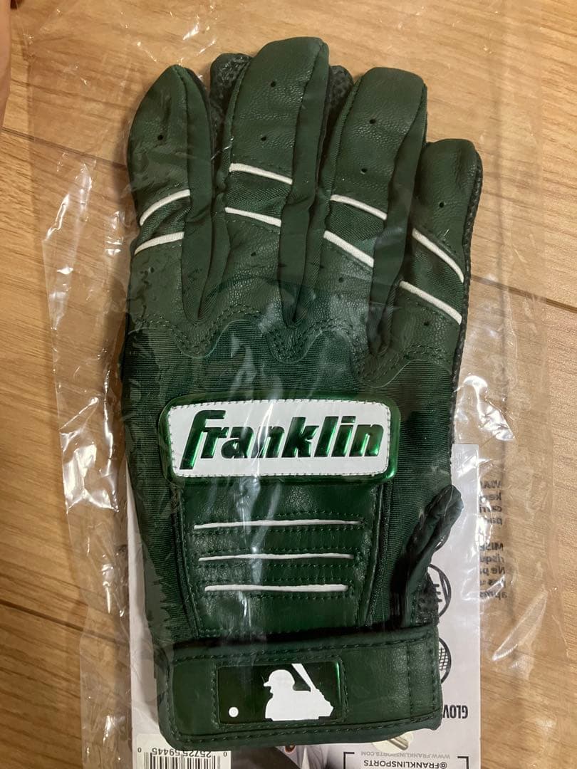 野球　フランクリン　バッティング手袋　Sサイズ　グリーン　本革