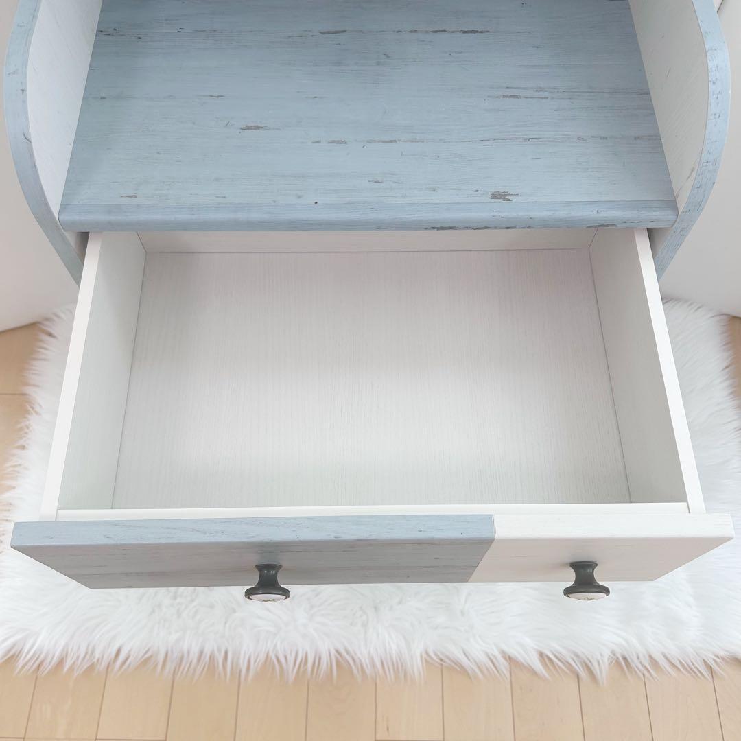 白井産業　フレンチシャビー チェスト　フレンチカントリー　ペールブルー　北欧