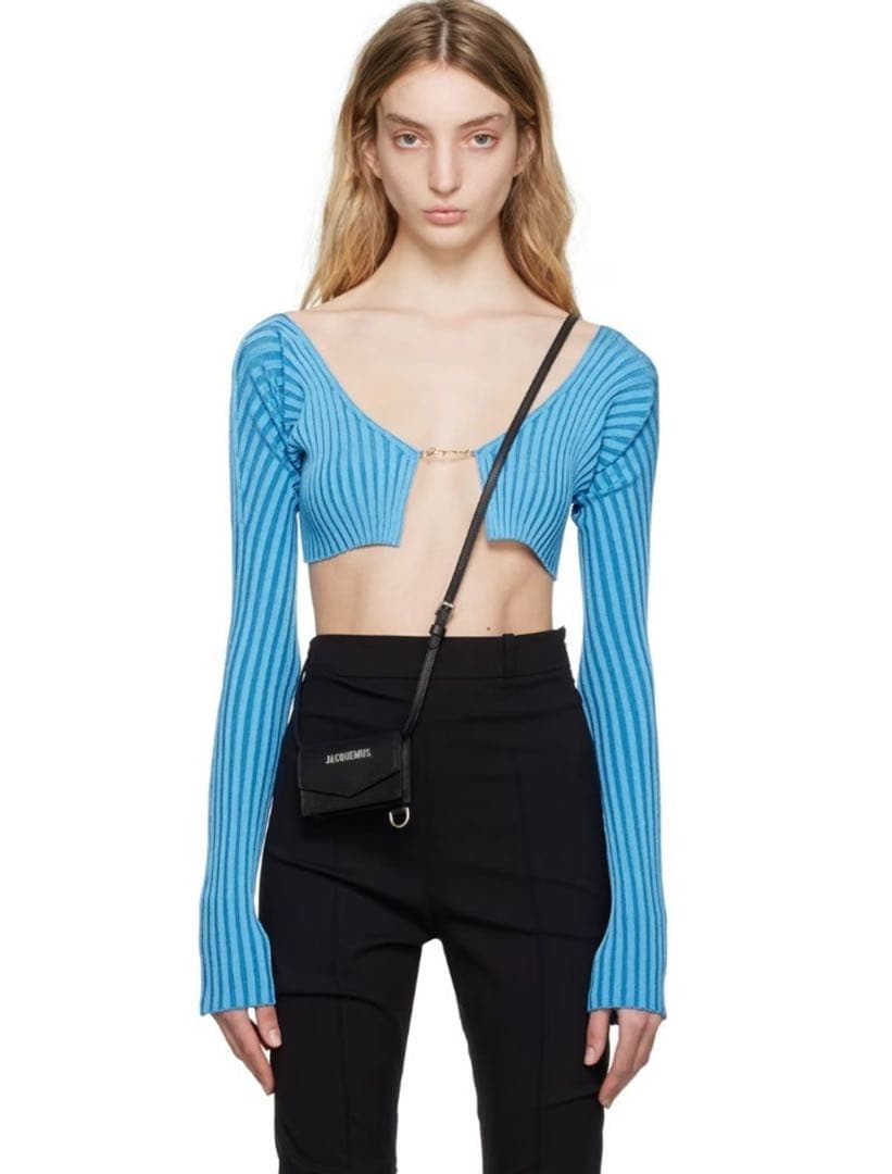 JACQUEMUS ジャックムス クロップド カーディガン 36 リブニット