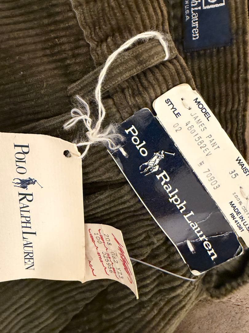 80s ラルフローレン デッドストック 太畝 コーデュロイ パンツ USA製