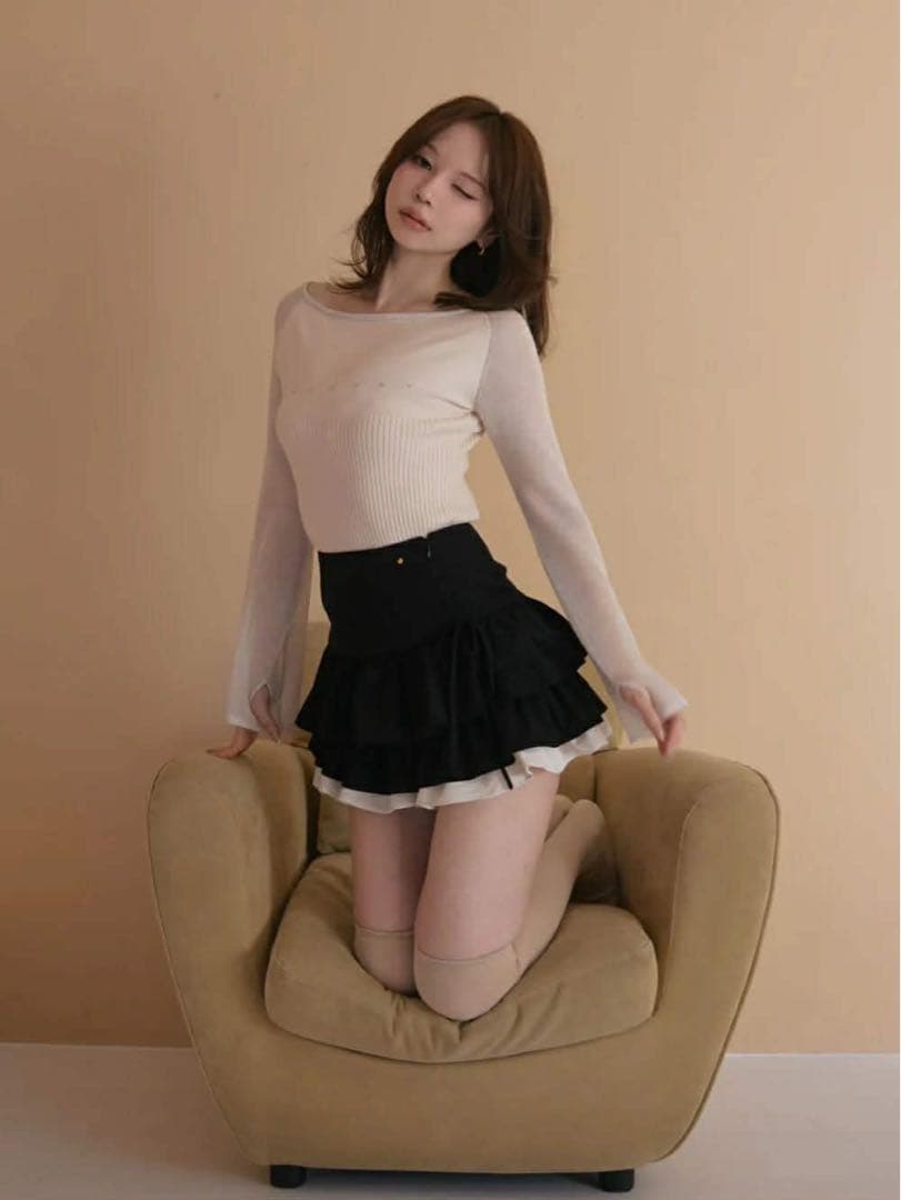 スカート ANDMARY Amari knit top grey freesize